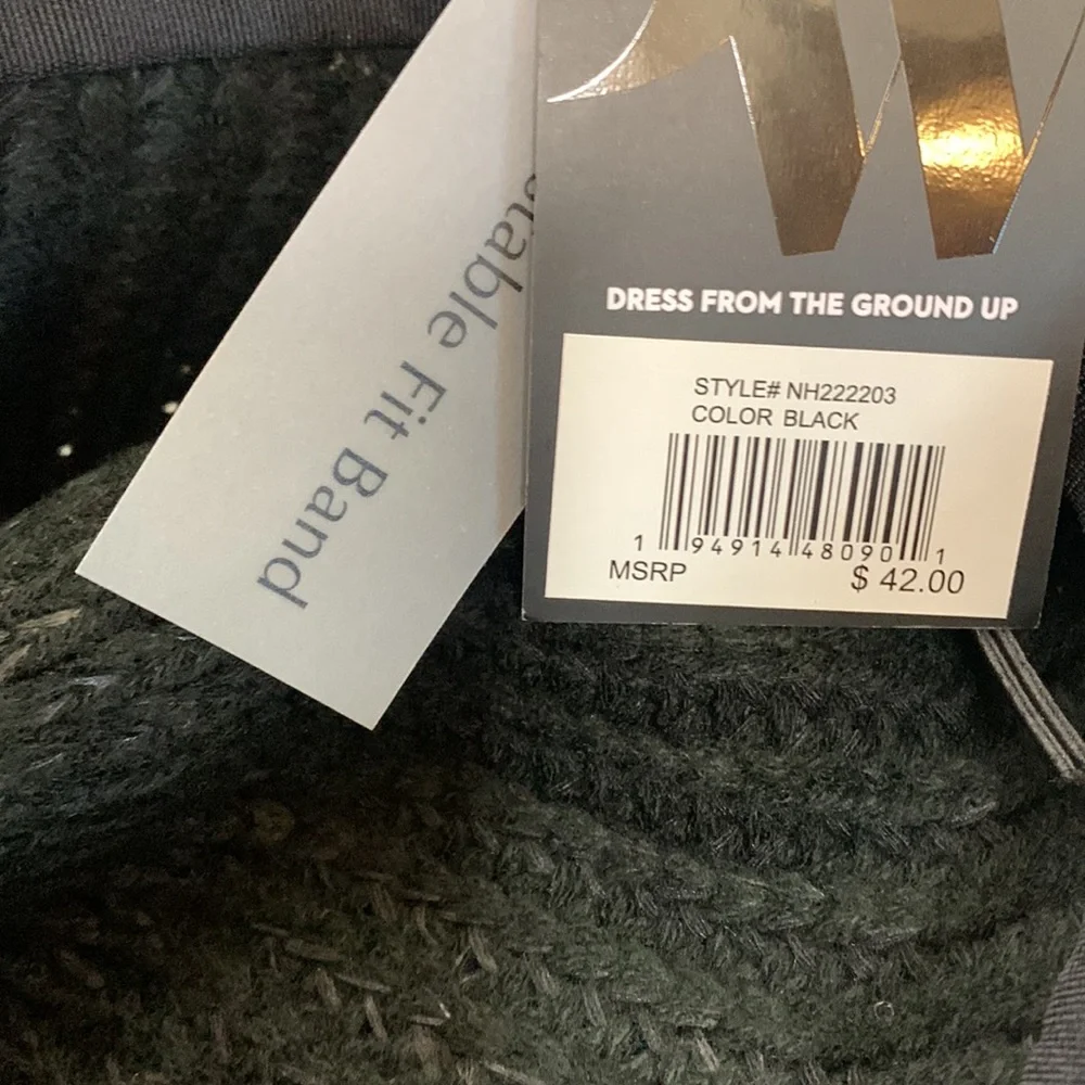 Nine West | Black Knitted Canvas Floppy Derby Hat | Influencer Status Beach Cap - Picture 12 of 13